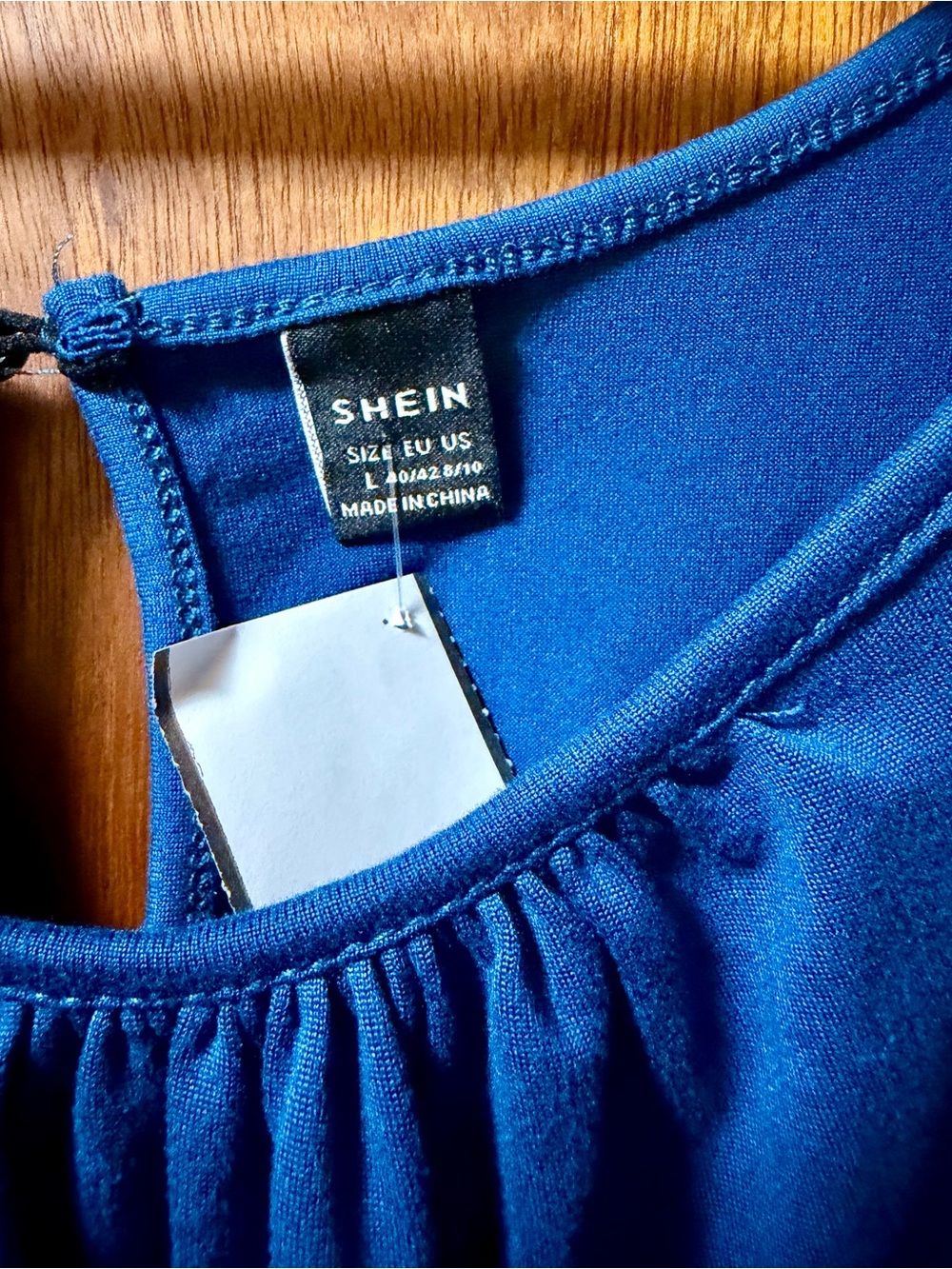 SHEIN Royal Blue Sleeveless Drawstring Romper - Picture 2 of 2
